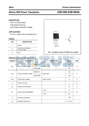 2SB1069 datasheet - Silicon PNP Power Transistors