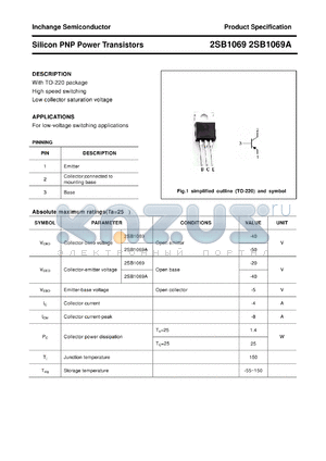 2SB1069A datasheet - Silicon PNP Power Transistors