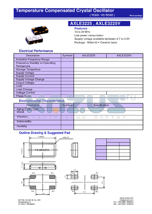 AXLE3225 datasheet - Temperature Compensated Crystal Oscillator