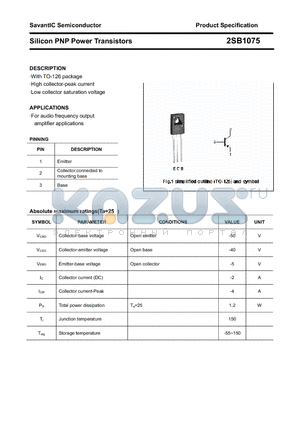 2SB1075 datasheet - Silicon PNP Power Transistors