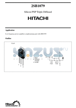 2SB1079 datasheet - Silicon PNP Triple Diffused