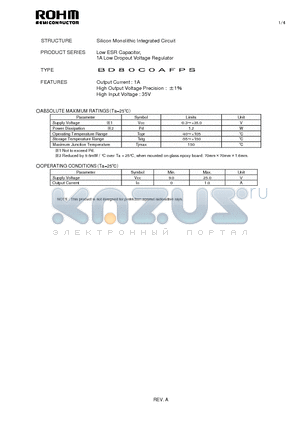 BD80C0AFPS datasheet - Low ESR Capacitor, 1A Low Dropout Voltage Regulator