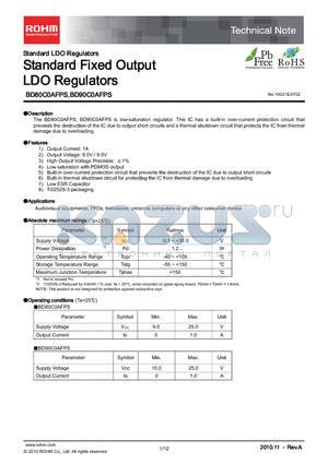 BD80C0AFPS datasheet - Standard Fixed Output LDO Regulators