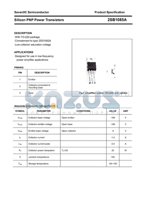 2SB1085A datasheet - Silicon PNP Power Transistors