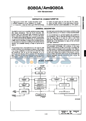 AM8080A datasheet - 8-Bit Microprocessor