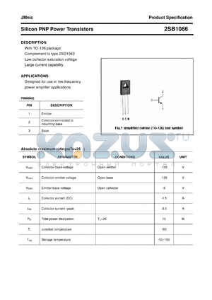 2SB1086 datasheet - Silicon PNP Power Transistors