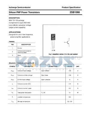 2SB1086 datasheet - Silicon PNP Power Transistors