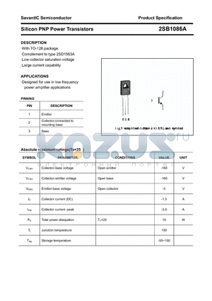 2SB1086A datasheet - Silicon PNP Power Transistors