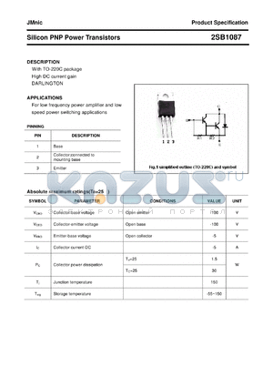 2SB1087 datasheet - Silicon PNP Power Transistors
