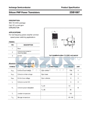2SB1087 datasheet - Silicon PNP Power Transistors