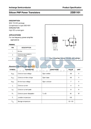 2SB1101 datasheet - Silicon PNP Power Transistors