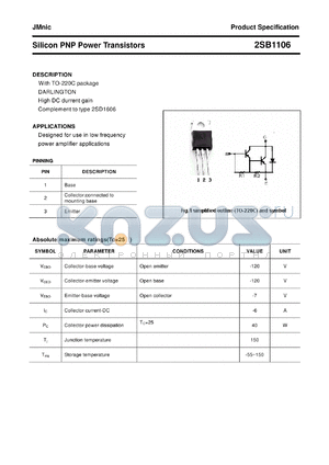 2SB1106 datasheet - Silicon PNP Power Transistors
