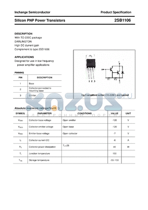 2SB1106 datasheet - Silicon PNP Power Transistors