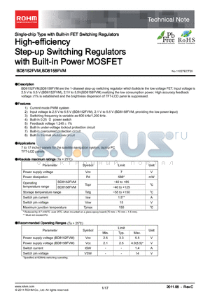 BD8158FVM datasheet - High-efficiency Step-up Switching Regulators with Built-in Power MOSFET