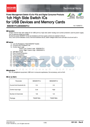 BD82061FVJ_11 datasheet - 1ch High Side Switch ICs for USB Devices and Memory Cards