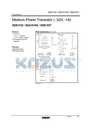 2SB1132_1 datasheet - Medium Power Transistor (−32V,−1A)