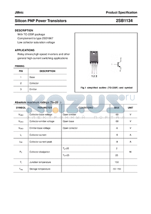 2SB1134 datasheet - Silicon PNP Power Transistors