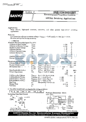 2SB1134 datasheet - 50V/5A Switching Applications