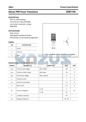 2SB1135 datasheet - Silicon PNP Power Transistors