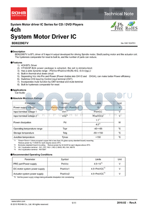 BD8229EFV-E2 datasheet - 4ch System Motor Driver IC