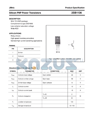 2SB1136 datasheet - Silicon PNP Power Transistors