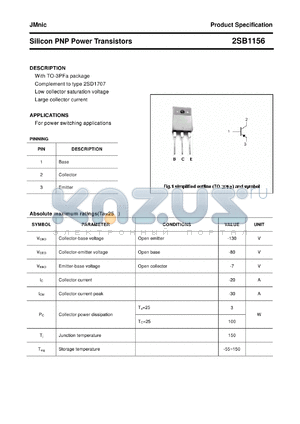 2SB1156 datasheet - Silicon PNP Power Transistors