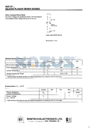 BZX97/C13 datasheet - SILICON PLANAR ZENER DIODES