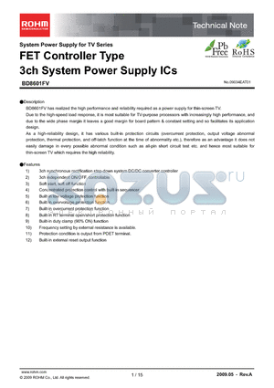 BD8601FP-E2 datasheet - FET Controller Type 3ch System Power Supply ICs