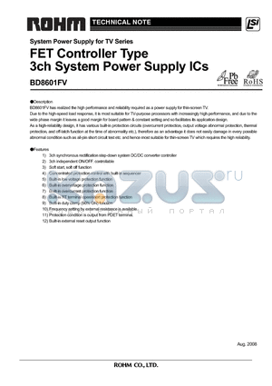 BD8601FV datasheet - FET Controller Type 3ch System Power Supply ICs