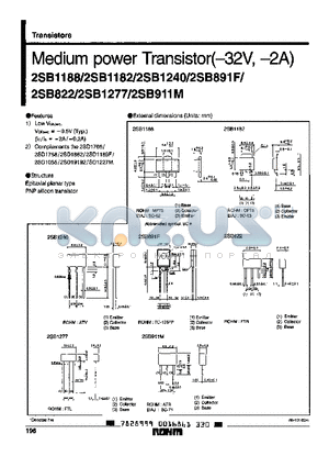 2SB1182P datasheet - MEDIUM POWER TRANSISTOR(-32V, -2A)