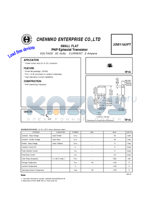 2SB1182PT datasheet - PNP Epitaxial Transistor