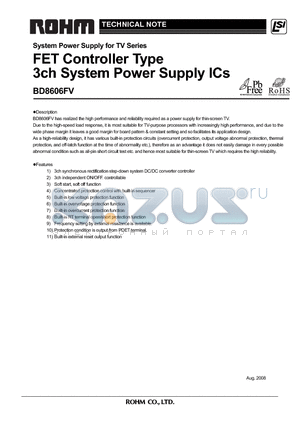 BD8606FV datasheet - FET Controller Type 3ch System Power Supply ICs