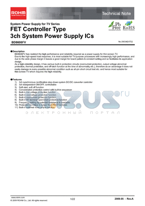 BD8606FV datasheet - FET Controller Type 3ch System Power Supply ICs