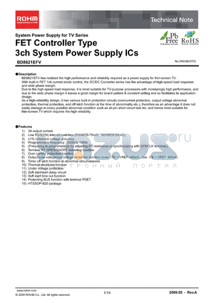 BD8621EFV datasheet - FET Controller Type 3ch System Power Supply ICs