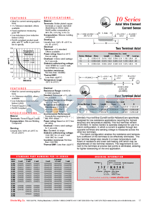 12FR040 datasheet - Axial Wire Element Current Sense