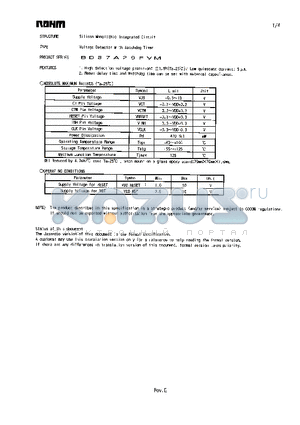 BD87A29FVM datasheet - Voltage Detector with Watchdog Timer