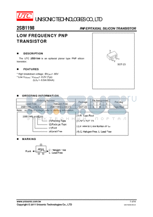 2SB1198_11 datasheet - LOW FREQUENCY PNP TRANSISTOR