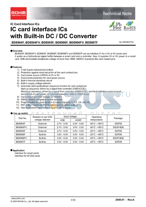 BD8904F datasheet - IC card interface ICs with Built-in DC / DC Converter