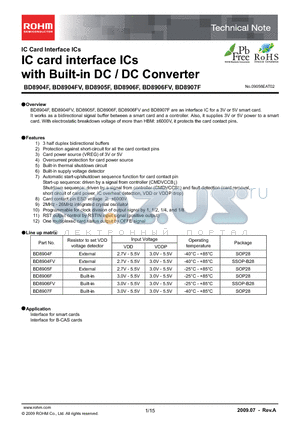 BD8906F datasheet - IC card interface ICs with Built-in DC / DC Converter