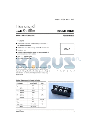 200MT40KB datasheet - THREE PHASE BRIDGE