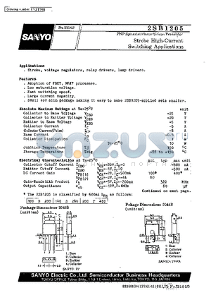 2SB1205 datasheet - Strobe High-Current Switching Applications