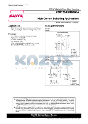 2SB1204_11 datasheet - High-Current Switching Applications