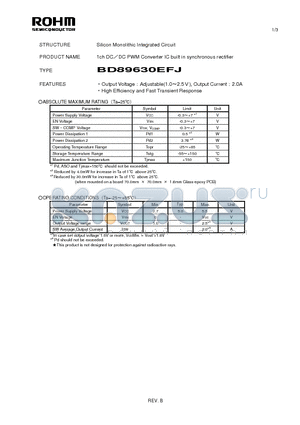 BD89630EFJ datasheet - Silicon Monolithic Integrated Circuit