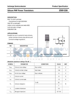 2SB1228 datasheet - Silicon PNP Power Transistors