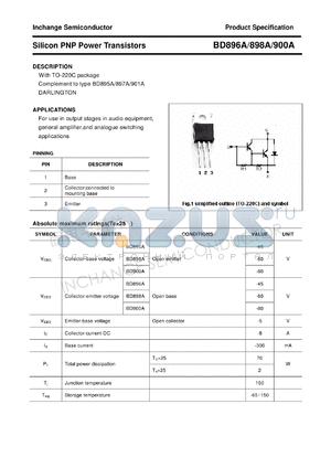 BD896A datasheet - Silicon PNP Power Transistors