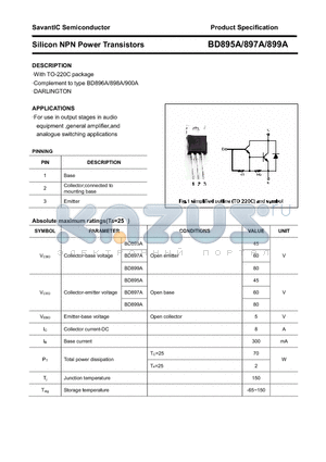 BD897A datasheet - Silicon NPN Power Transistors