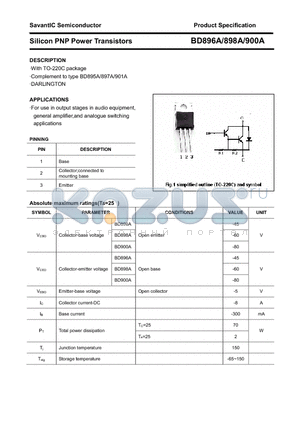 BD898A datasheet - Silicon PNP Power Transistors