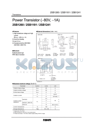 2SB1241 datasheet - Power Transistor