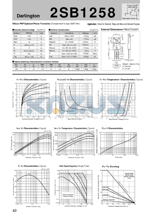 2SB1258_07 datasheet - Silicon PNP Epitaxial Planar Transistor