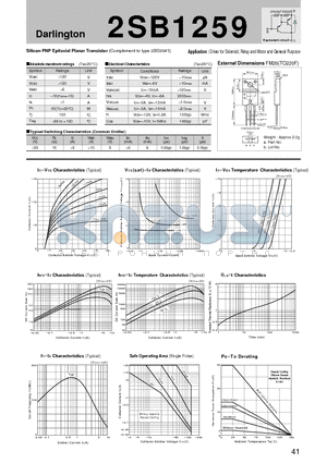 2SB1259_07 datasheet - Silicon PNP Epitaxial Planar Transistor